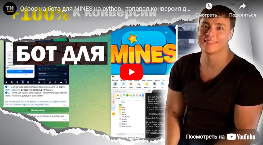 Обзор на бота для MINES на python — топовая конверсия для арбитража