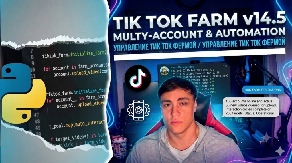 TIK TOK FARM v14.5. ФЕРМА АККАУНТОВ ДЛЯ ТИК ТОК НА АВТОМАТИЗАЦИИ